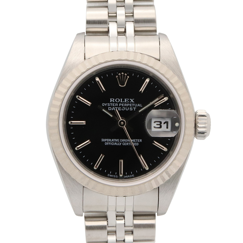 Rolex Datejust P-series watch, 18K white gold (WG) stainless steel, ladies', ...